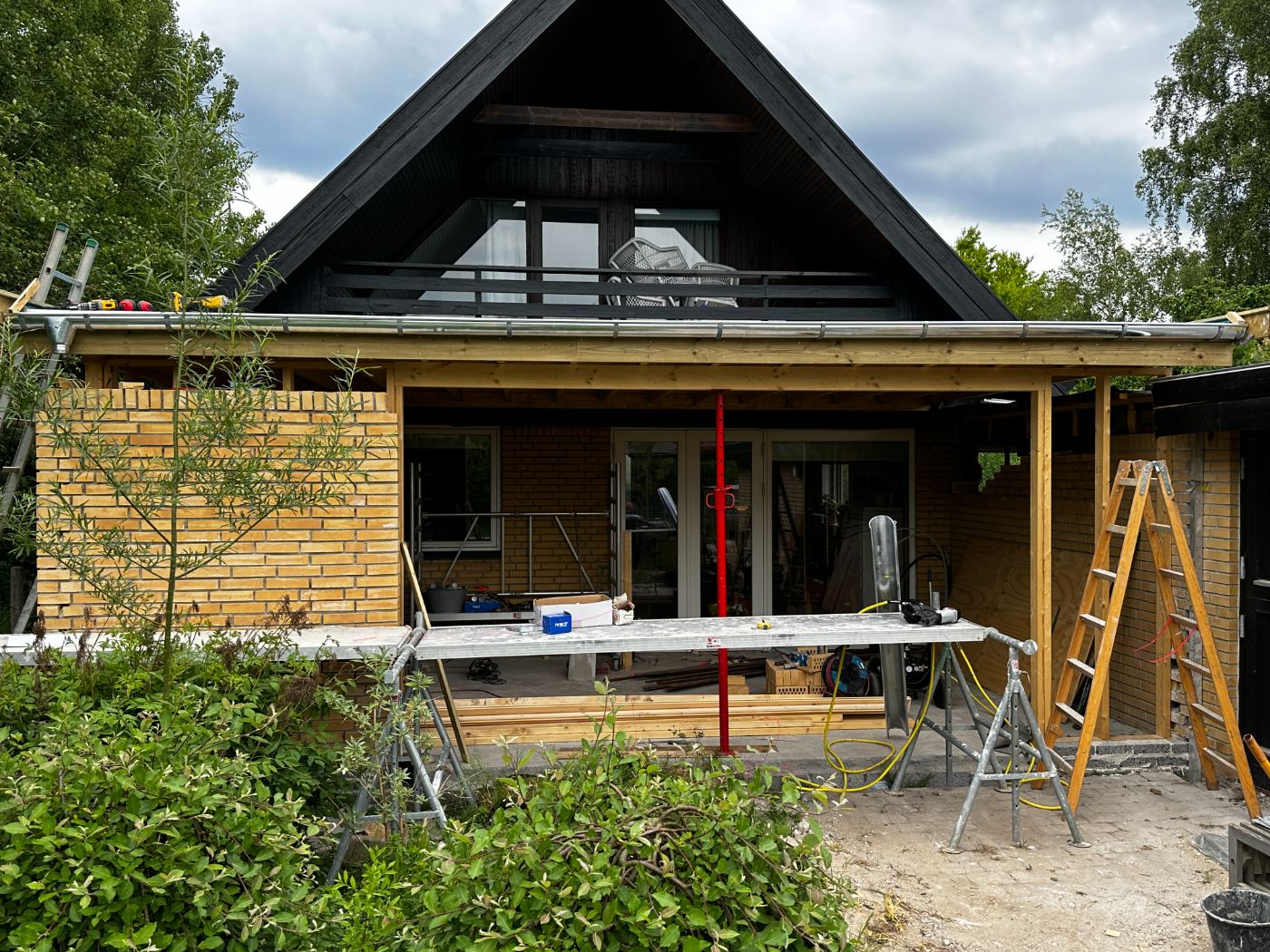 Tagkonstruktion på tilbygning i Hornbæk